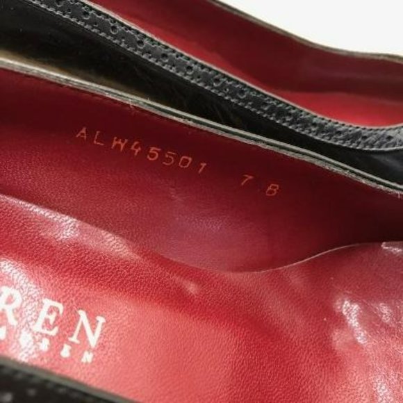 Lauren Ralph Lauren Black Leather Classic Pump Heels 7 - Picture 4 of 6